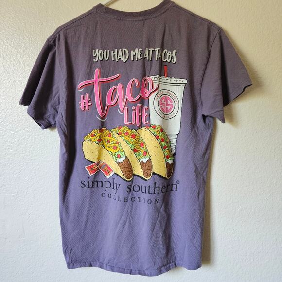 Simply Southern Short Sleeve Shirt Graphic Tee Medium Purple - Picture 1 of 6